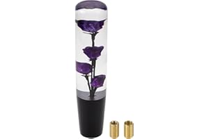 TUCKBOLD Car Gear Shifter Knob 20cm | Front Shift Lever Knob Universal for Automatic and Manual Vehicle Acrylic Purple with 2