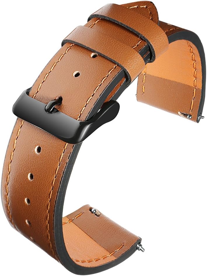 Gear S3 Watch Bands, 22mm Genuine Leather Watch Band with Quick Release Pins, Loxan Premium Soft Smart Watch Strap for Samsung Gear S3 Frontier/Classic Smartwatch, Brown
