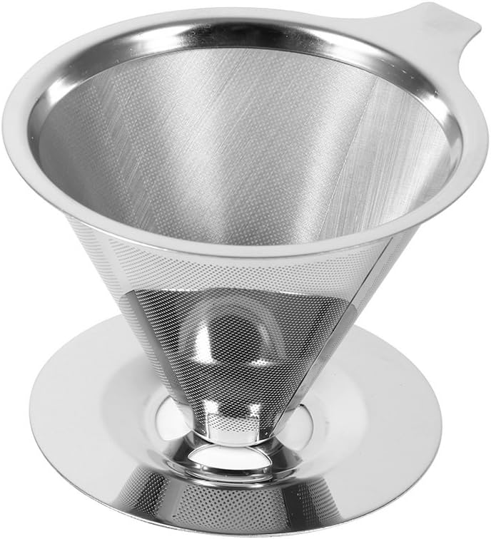 Yosoo Stainless Steel Pour Over Coffee Maker Filter Cone Coffee Dripper
