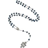 Blue Rosary Beads Catholic For Women Men,Blessed Rosary Necklace,Rosarios Catolicos Para Mujer,Pardon Crucifix Holy Soil Medal Rosaries Catholic,La Cruz Del Perdon Catolica,Crucifijos Catolicos