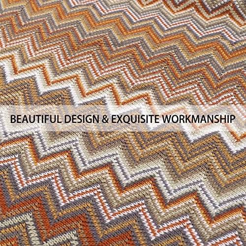 Arabest Bohemian Throw Blankets, Soft Cozy Lightweight Knitted Throw Blankets with Tassels, Fall Throw Blanket for Couch Decorative Throw Blankets, Bed, Sofa, All Seasons (127x152cm, yellow)