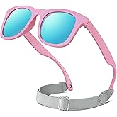 RIVBOS Baby Sunglasses Boys&Girls with Strap UV400 Polarized Flexible for Toddler,Infant and Newborn(0-24month) RBK0231