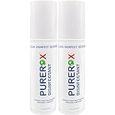 PUREROX disinfectant (3.4oz, 2pk) TSA Approved travel size. Eliminate 99.9999% viruses Norovirus, MRSA, Fungus, Bacteria. Hospital Grade. Safe for Use Anywhere. No residue. Suitable for All Surfaces.