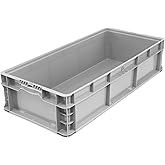 Hudson Exchange 32 x 15 x 7.5" (1 Pack) Straight Wall Handled Storage Container Tote, Gray