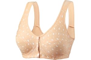 anuyalue Front Closure Bras for Women Button Shaping Cup Bralettes Full Coverage Brasieres Wireless Posture Correcting Bra