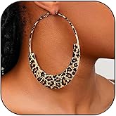 Leopard Print Earrings for Women Vintage Leopard Hoop Earrings Statement Hoop Earring 90s Large Earring Jewelry