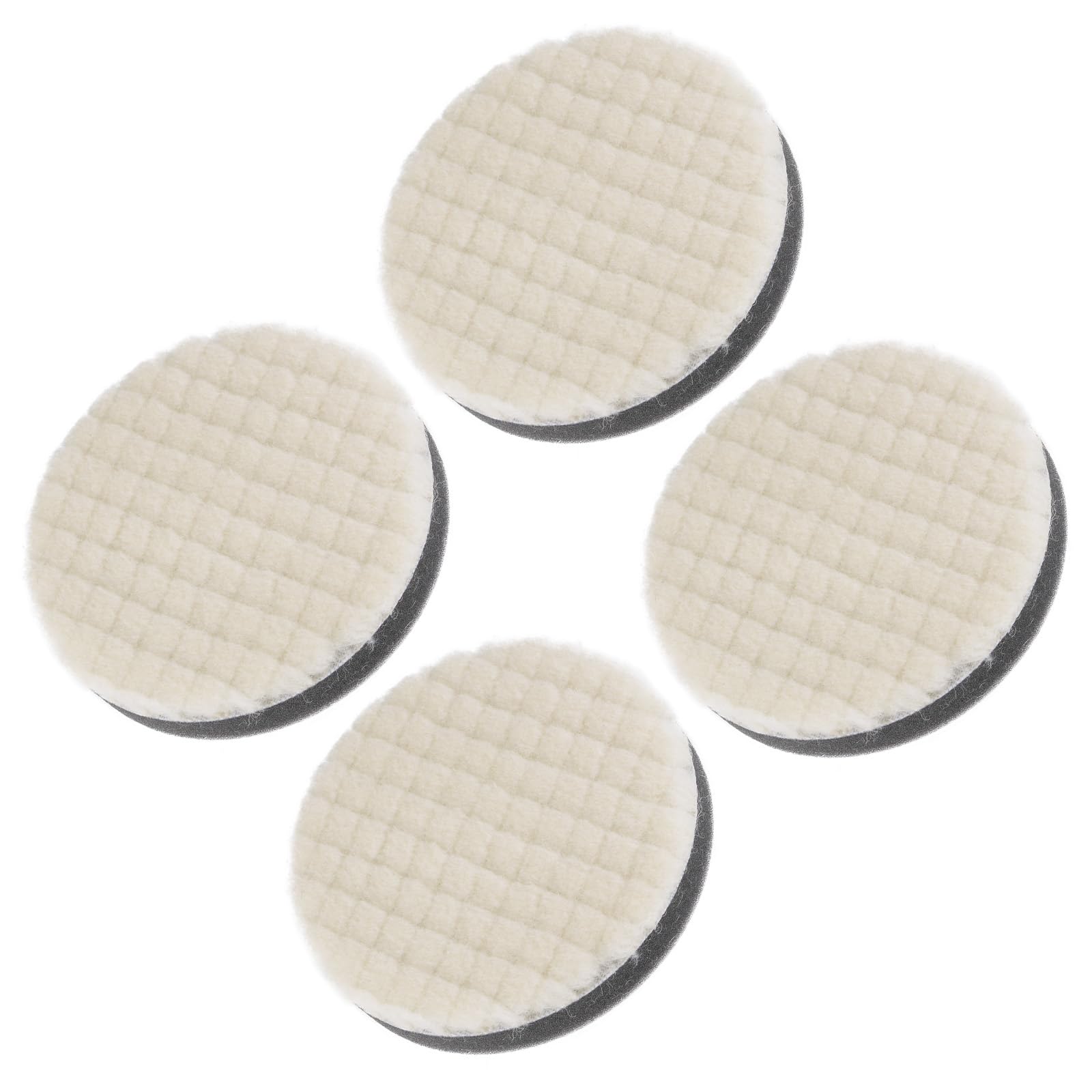 CoCud Wool Felt Sponge Polishing Pad, 3" Diameter, Wool Polishing Pad with a Thickened Sponge Buffing Wheel - (Applications: for Polishing Metal), 4-Pieces