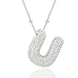 CCINPPY Letter Necklace, 14k Gold Plated Bubble