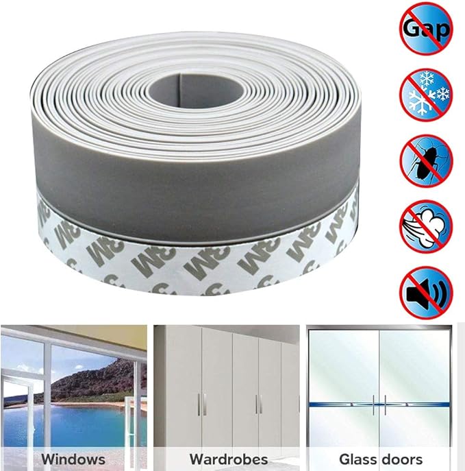 Door Draft Stopper, Garage Door Seals Bottom Rubber, Adhesive Silicone