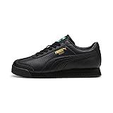 PUMA Roma Sneaker, Black, 4 US Unisex Big Kid