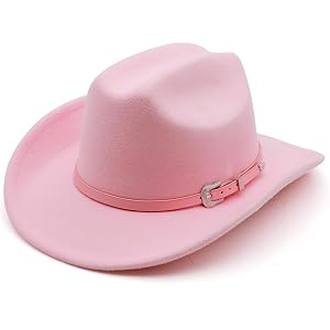 MivBuks Kids Cowboy Hat Girl Western Cowgirl Hat Boy Wide Brim Felt Hat