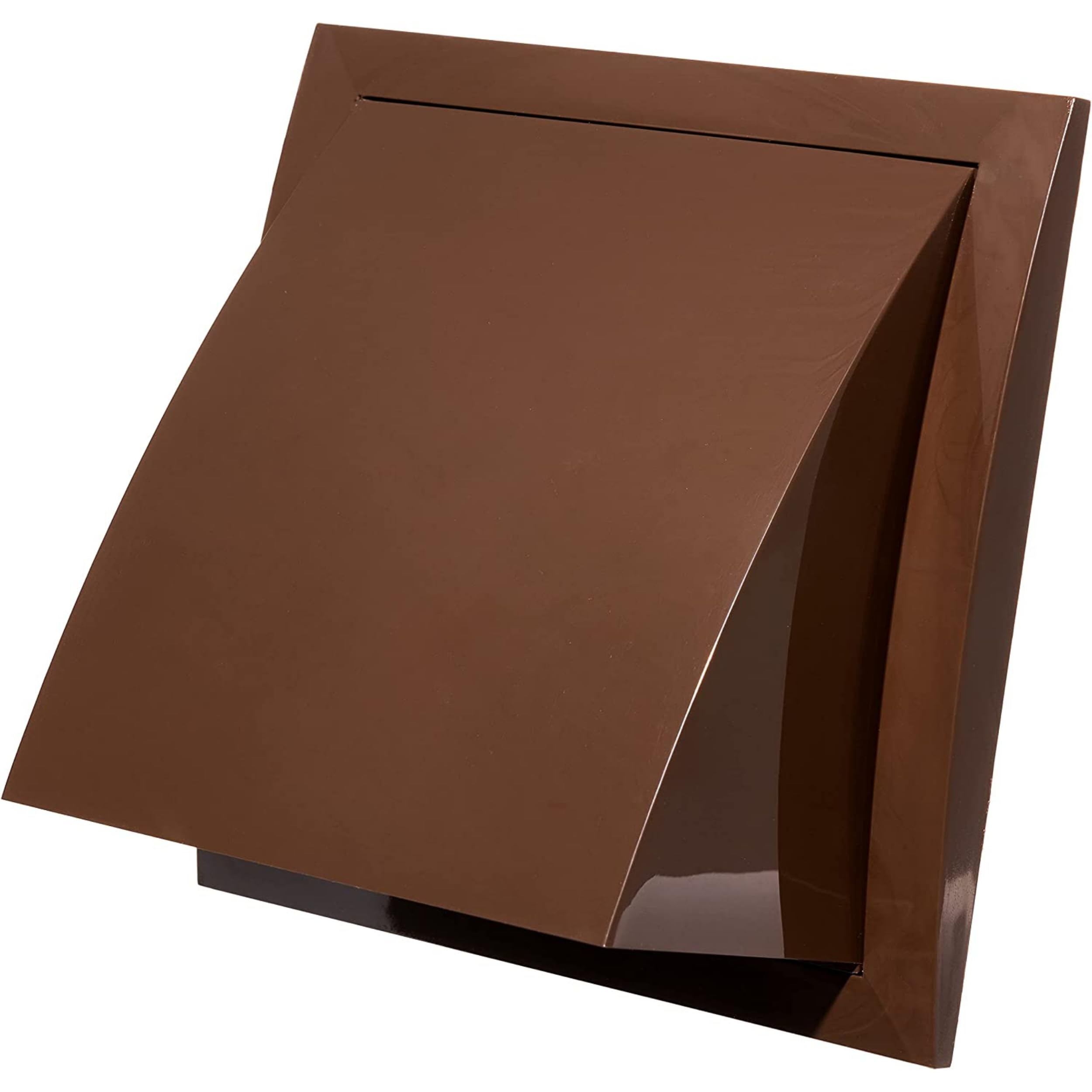 Ø 125mm / 5 inch Brown Plastic Cowled Ventilation Grille - Air Vent Cover with Backdraught Shutter/Gravity Flap - External Grille with Round Spigot