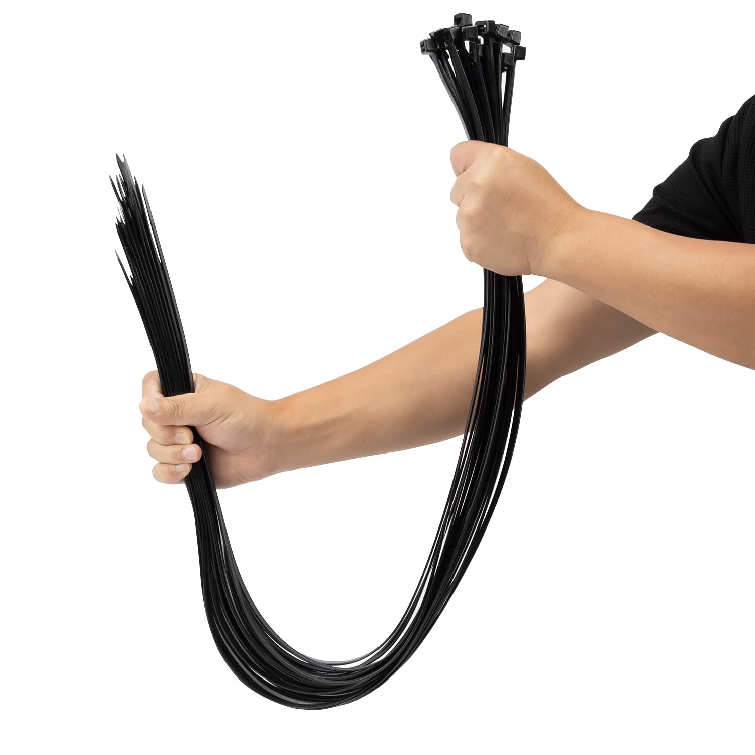 XINGO Black Cable Ties Heavy Duty 40 PCS, 900mm x 9mm Long with 80 KGS Ultra Strong Tensile Strength, Large UV Resistant Cable Ties Extra Long Tie Wraps for Outdoor Use — image 1
