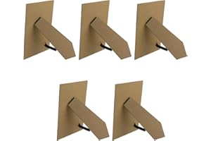 Bitray 5Pcs Easel Back for Picture Frame 5 x 7 Inch Picture Frame Backing (Nature-wood Color)