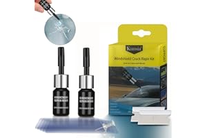 Kunsia Windshield Repair Kit, 2025 Update Nano Glass Repair Fluid, Quick and Efficiency Fix for Chips, Cracks, Blueseye, Star Shaped (Black+Yellow)