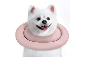 GoGoPaw Soft Dog Cones for Small Medium Dogs and Cats, Adjustable Dog Donut Collar Water Proof Dog Cone Alternative After Surgery, Pet Recovery Collar for Large Dogs to Stop Licking(Grey，L-05)