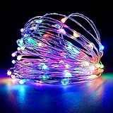 Battery Powered LED String Lights , SUPERSUN 100 Leds 33 ft Twinkle Lights Copper Wire Lights with 8 Modes Remote Control for Indoor Outdoor (Multicolor)