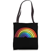 Rainbow - Rainbow Simple Style Basic Stripe Design Tote Bag