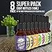 8 Pack Essential Oil Set with Dropper [RELAXING SCENT] - Glass Amber Bottle Organic Pure Therapeutic French for Diffuser, Aromatherapy, Headache, Pain, Sleep-Perfect For Candles Massage 10ml (0.33oz)