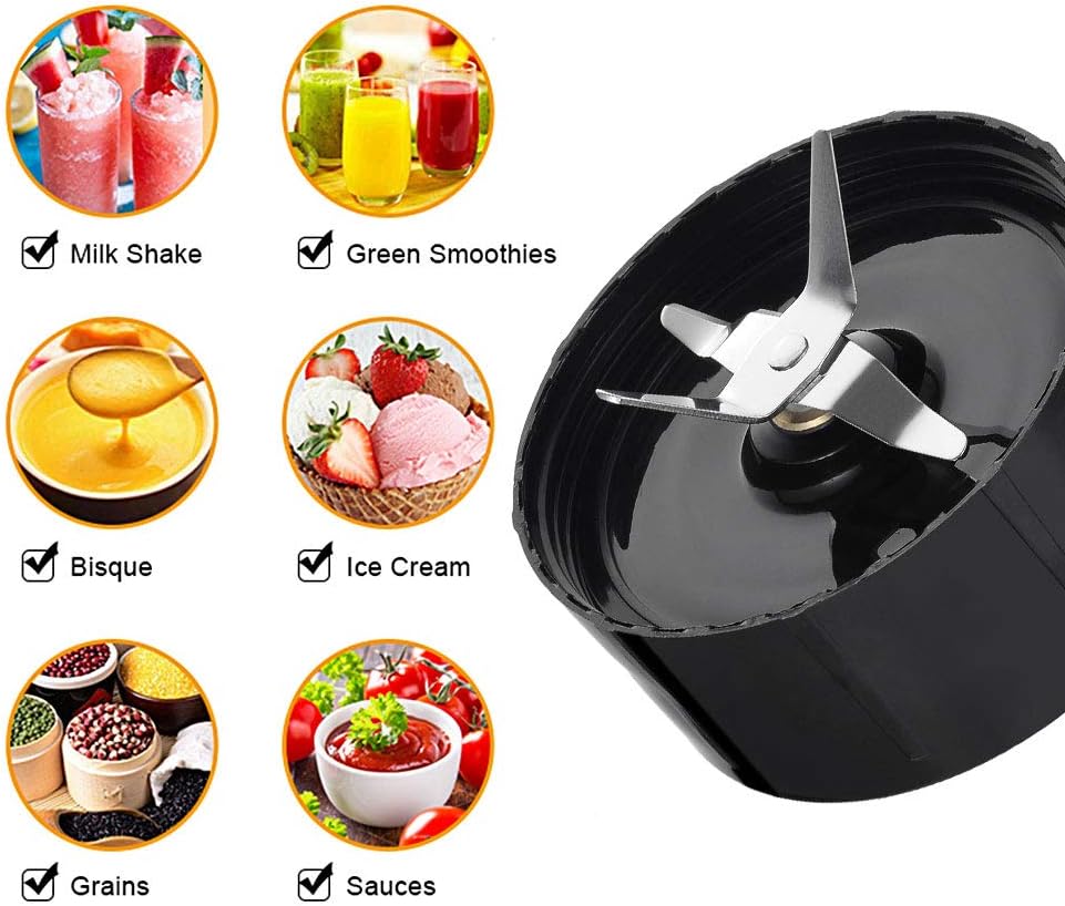 Blender Replacement Parts for Magic Bullet Blender, Replacement Extractor Blade Includes 2 Rubber Sealing Gaskets Compatible with Magic Bullet 250W MB1001 Blender, Juicer and Mixer (6 Pcs): Kitchen & Dining