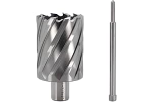 OSCARBIDE 1-7/8"x2 Annular Cutter,3/4 inch Weldon Shank,1-7/8 inch Cutting Diameter,2 inch Depth of Cut,2 Flat Mag Drill Bit with Pilot Pin for Magnetic Drill Press,1 Piece