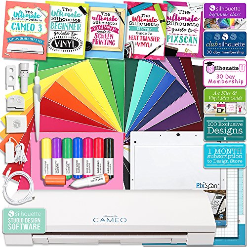 Silhouette Cameo 3 Bluetooth Educational Bundle Oracal Vinyl, Guides, Class, Membership and More