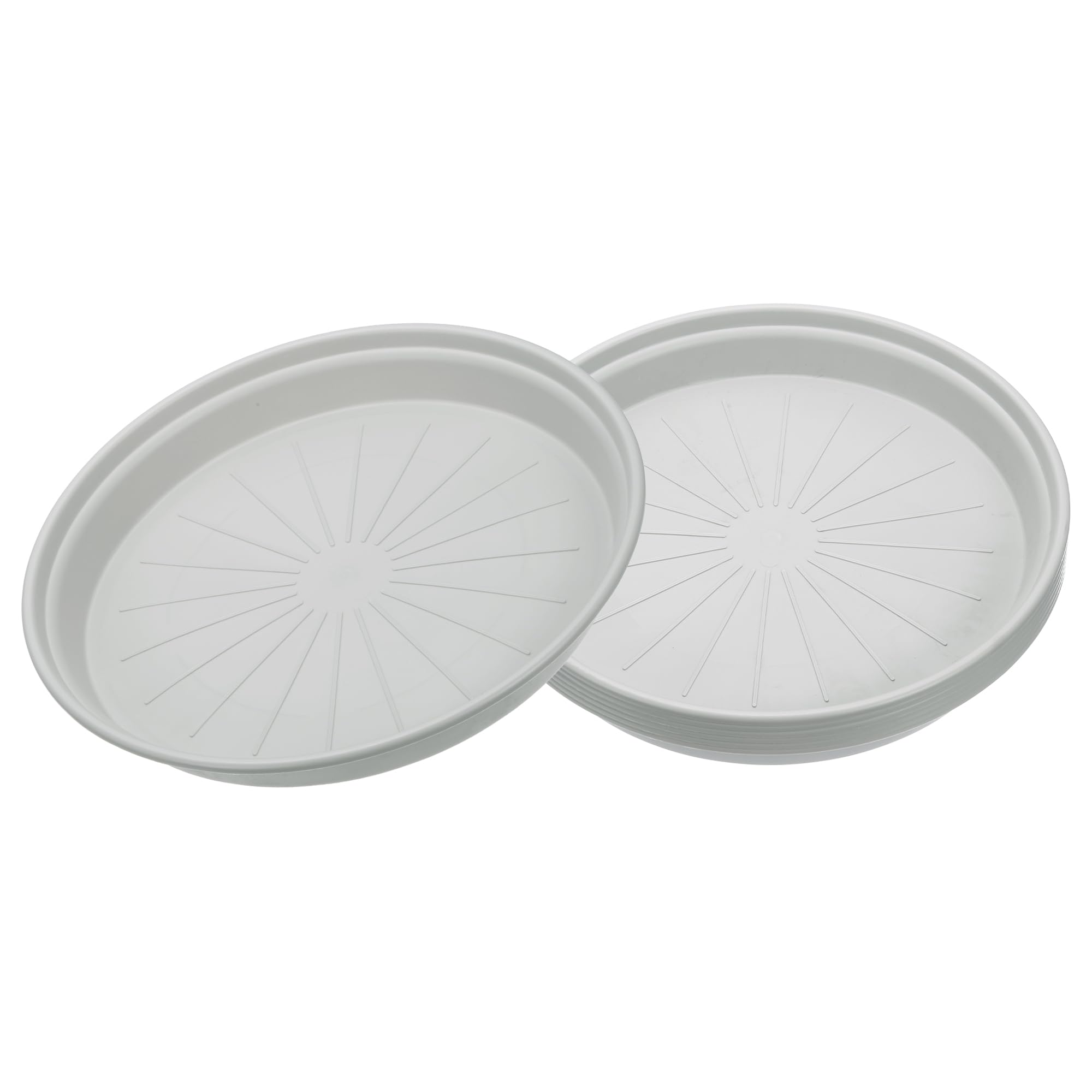 M METERXITY 6 Pack Planter Saucers - Plastic Plant Tray Flowerpot Drip Trays Round Apply to Outdoor/Garden (12 Inch, Light Grey)