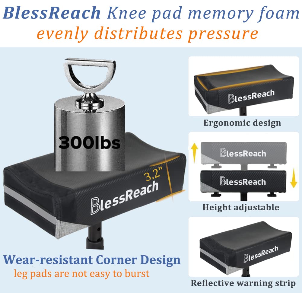 Economy Knee Scooter, Steerable Knee Walker, Foldable Knee Scooters for Foot Injuries Adult Best Crutches Alternative Black