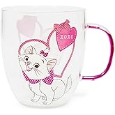 Disney The Aristocats Marie XOXO 14-Ounce Glass Coffee Mug | Large Coffee Cup For Espresso, Tea