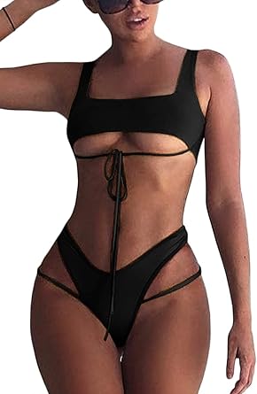 black strappy bikini