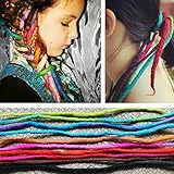 DEEKA 100% Wool & All Handmade Dreadlocks Extensions/Braiding Hair/Reggae Hair From Nepal for Hippie Tribal