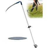 CGENWDCH 27" Scythe for Grass Cutting with 27" Steel Blade &amp; 62" Handle | Wide-Area High-Efficiency Manual Weeding, Farming Tall Grass Cutting Long Scythe Tool for YardLawn Care, Weed Trimming