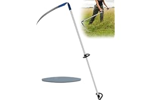 CGENWDCH Scythe for Grass Cutting with Stone, Farming Tall Grass Cutting Long Scythe Tool, 27" Heavy-Duty Steel Blade & Adjus