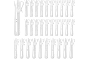 QOOWFEANIG 100pcs Plastic Curtain Hooks 3.35x1.18 Inch Adjustable Curtain Hooks Drapes Pinch Pleat Hooks Curtain Hook Ratchet