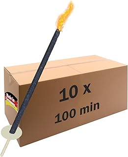 Krause & Sohn Fackel Hochwertige 100 Min. Brennzeit (10 Stück) - Top Qualitätsfackel - Made in Germany - Wachsfackel