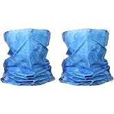 HARFINGTON 2pcs Summer Cooling Neck Gaiter Sun Protection Face Mask Fishing Neck Gaiter Unisex Sunscreen Breathable Bandana for Fishing Outdoor Sports, Blue