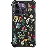 CASETiFY Ultra Impact iPhone 14 Pro Case [5X Military Grade Drop Tested / 11.5ft Drop Protection/Compatible with Magsafe] - Spring Botanicals 2 - Matte Black