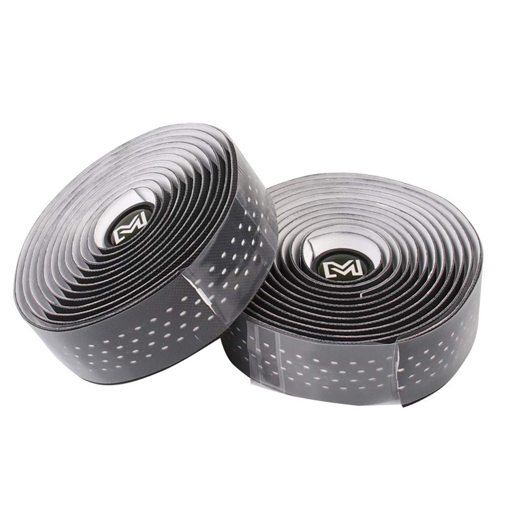 VOANZO Leather Bicycle Handlebar Tape, Road Bike Handlebar Tape, Superior BreathableNon-Slip Mountain Bike Handlebar Tape (White)