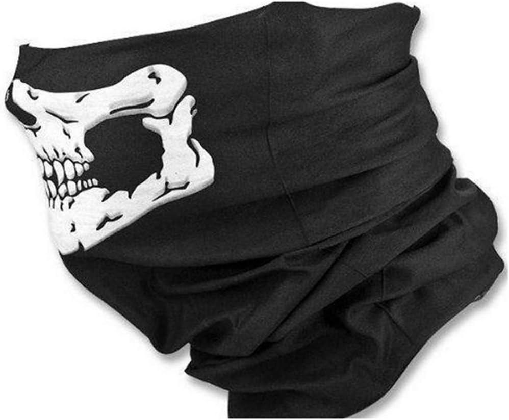snake Seamless Face Mask Outdoor Neck Warmer Women and Man Buff Bandana Hiking Ski Halloween Scarf Multifunctional Headwear with Windproof and Sun Protection Half-Section Hood (Black, 25x50cm)