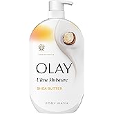 Olay Body Wash for Women, Ultra Moisture, 24/7 Moisture Barrier Repair, Hydrating Formula for Visibly Healthy Soft Skin, Vitamin B3 & Hyaluronic Blend, For All Skin Types, Shea Butter Scent, 35 fl oz