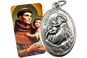 Westmon Works St Anthony Medal Set Italian Metal Medallion with USA Made Saint Prayer Holy Card
