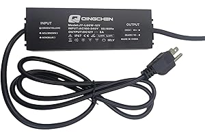 Q QINGCHEN LED Power Supply Waterproof IP67 60W 12V DC 5.0A,AC to DC Transformer Adapter with Plug,100V-264V Input 12 Volt Constant Voltage Output Transformer Driver