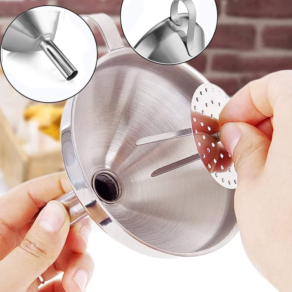 Utensilios Suprcrne Set de embudos de Cocina 3 Piezas Acero Inoxidable