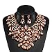 Holylove Peach Costume Statement Necklace with Earrings for Women Jewelry Fashion Necklace 1 Set with Gift Box-HLN8455E-Peach