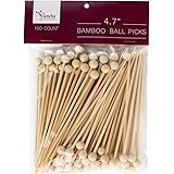Bamboo Picks - 4.7" | Ball End | 100 Pcs.