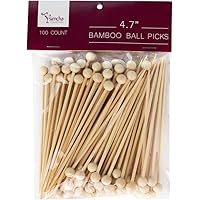 Bamboo Picks - 4.7" | Simcha Collection | Ball End | 100 Pcs.