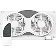 Craig Dual Window Fan with Reversible Airflow - Perfect Window Fans for Home Bedroom, Exhaust & Intake Options, Remote Controlled