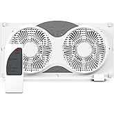 Craig Dual Window Fan with Reversible Airflow - Perfect Window Fans for Home Bedroom, Exhaust & Intake Options, Remote Contro