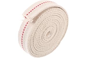 HOMSFOU Cotton Oil Lamp Wick 1 Inch Width 6.6 Feet Length 100% Pure Cotton Kerosene Lantern Replacement Wick