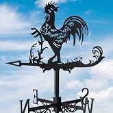 Abizarch Metal Rooster Weathervane for Garden | Roof‑Mount Wind Vane Direction Indicator, Decorative Outdoor Weather Vane Ornament for Yard, Patio, Shed &amp; Farmhouse